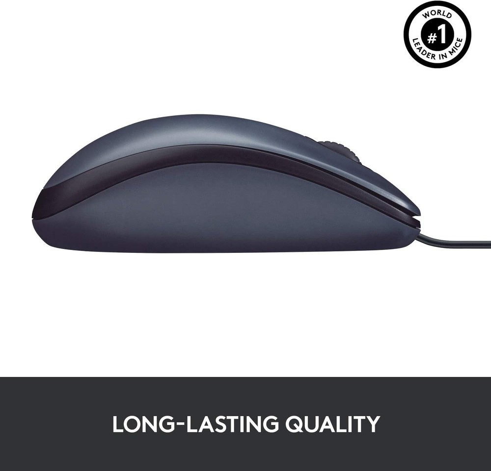B100 Wired Mouse for Computer and Laptop, USB Corded Mouse, Right or Left Hand U