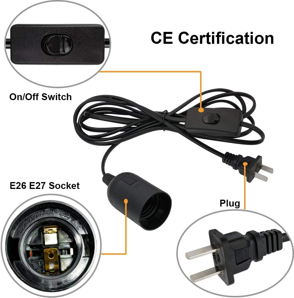 Plug in Hanging Light Kit, Retro Hanging Lights with Plug in Cord, E26 E27