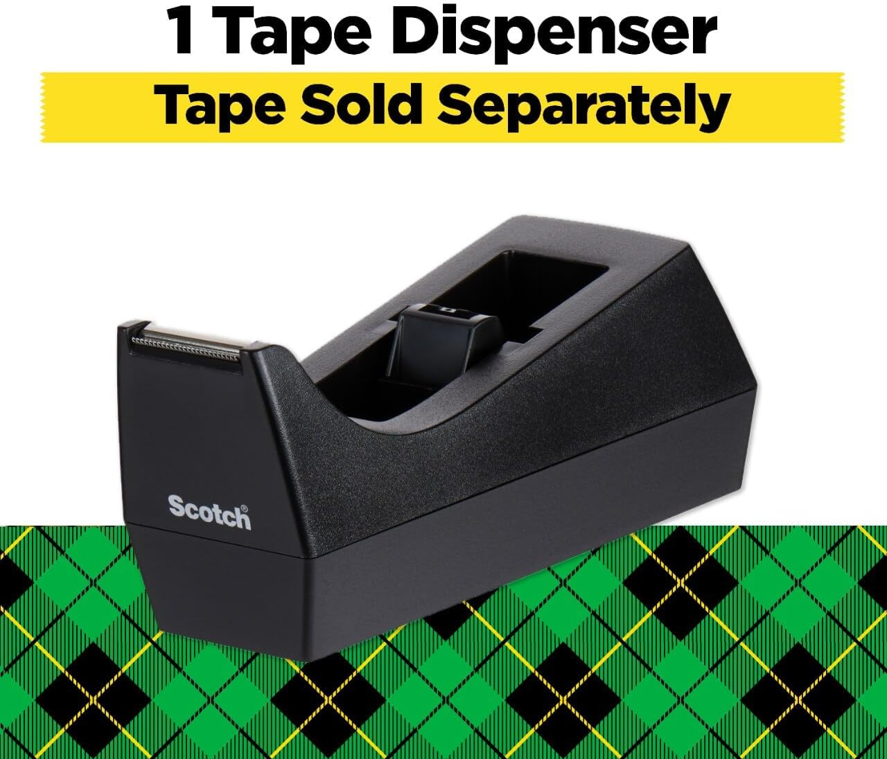 Scotch Desktop Tape Dispenser, Black, Compatible with Magic Tape and More