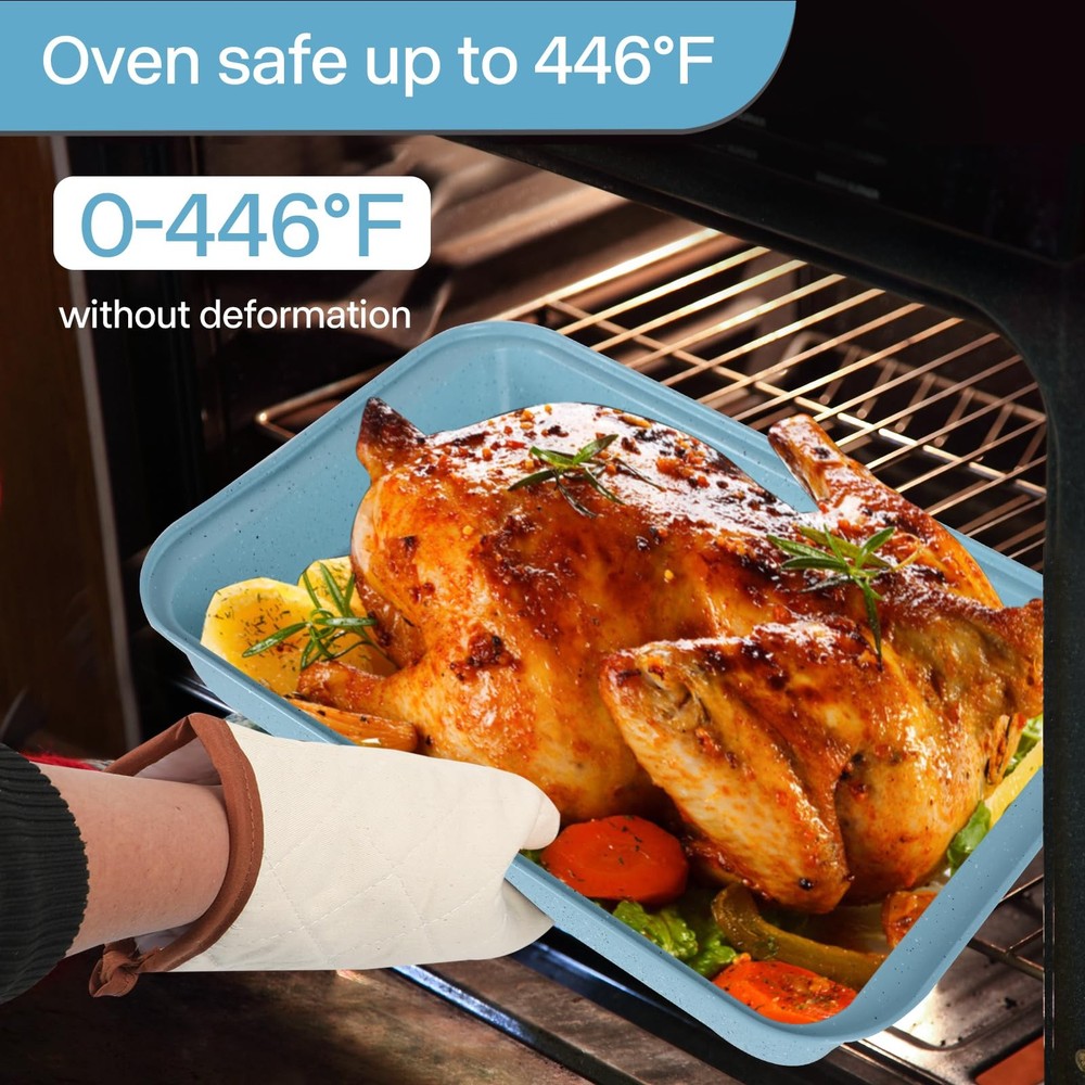 Baking Pans Set Non Stick, Bakeware Sets Stackable, Oven Safe, Steel Baking S...