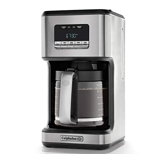 Coffee Maker, Programmable Coffee Machine with Glass Carafe, 14 Cups,