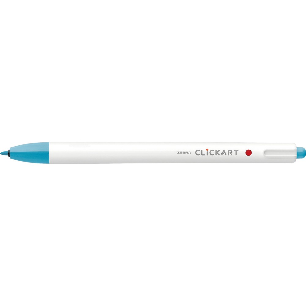 Zebra ClickArt Retractable Felt Tip Marker 0.6mm-Light Blue
