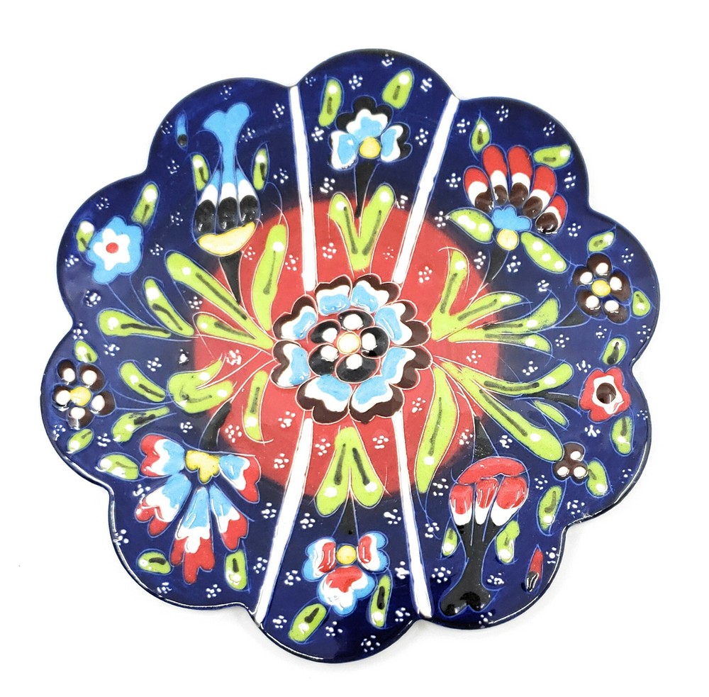 Handmade Turkish Ceramic Pottery Star-Shape Tile Trivet