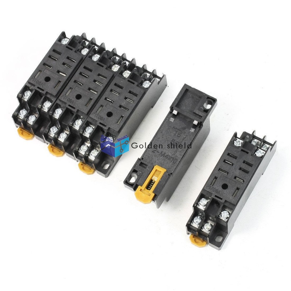 5 PCS PTF08A Replaceable 8 Terminals DIN Rail Relay Socket Base Holder