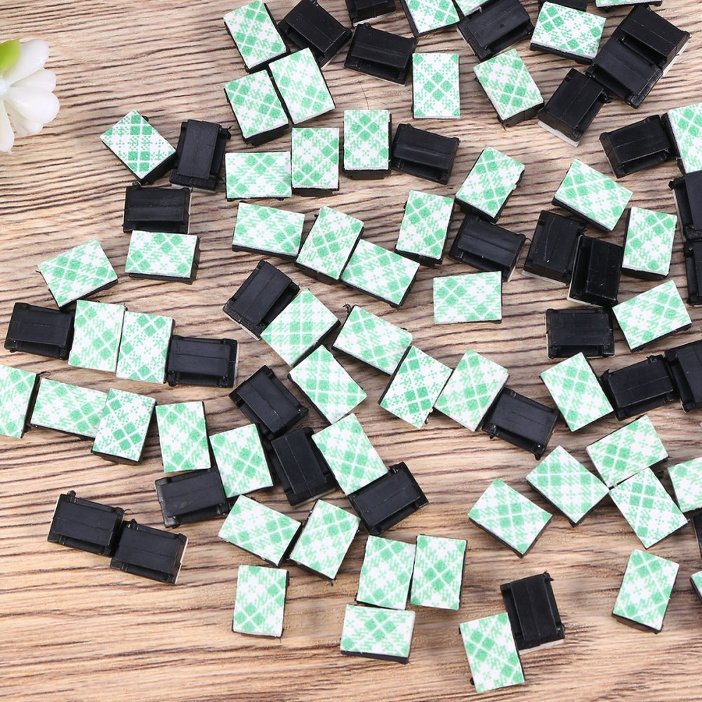 Cable Tie Holders 100pcs Black Clips for Organization