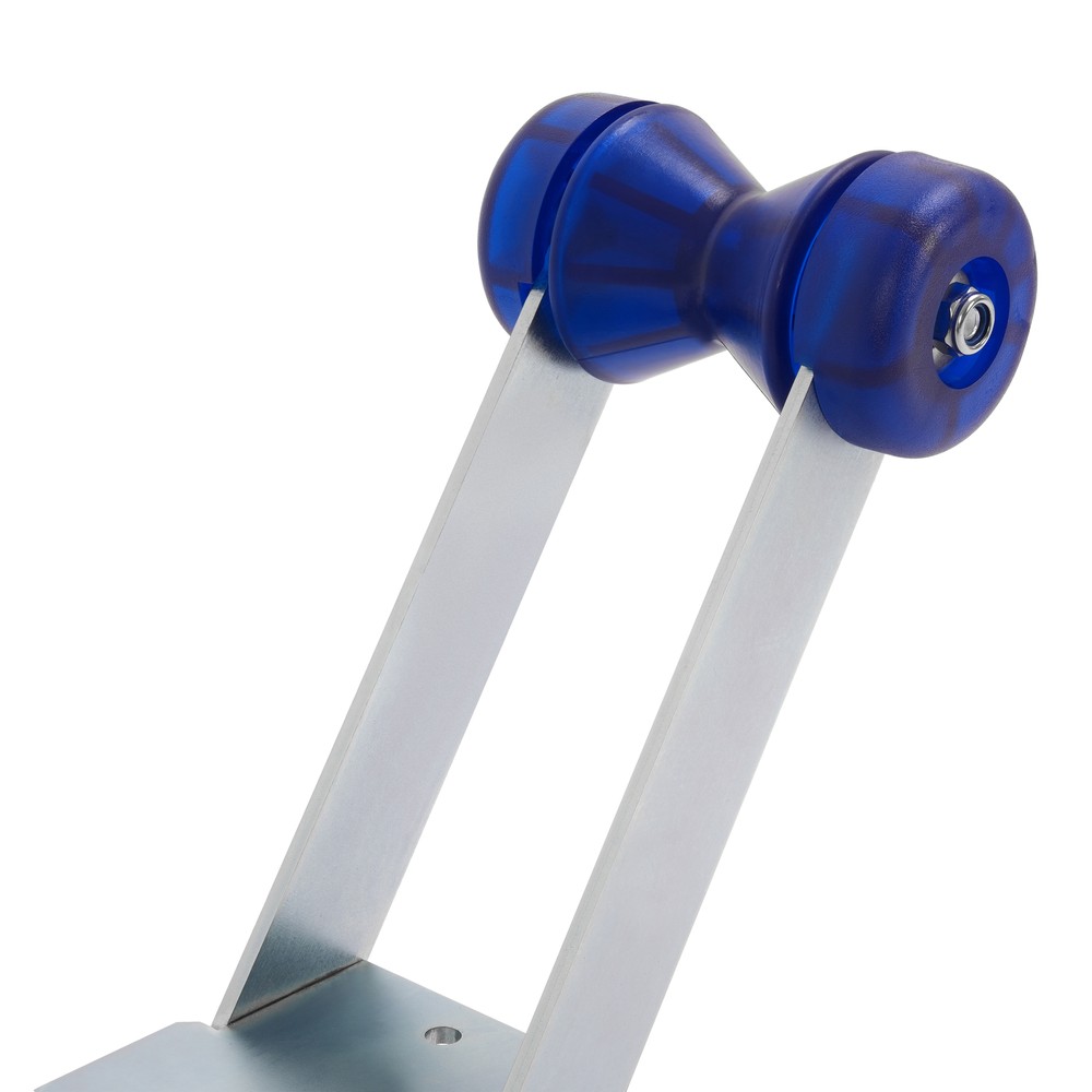 Galvanized Boat Trailer Winch Seat With Blue Roller and End Caps For Winch Posts