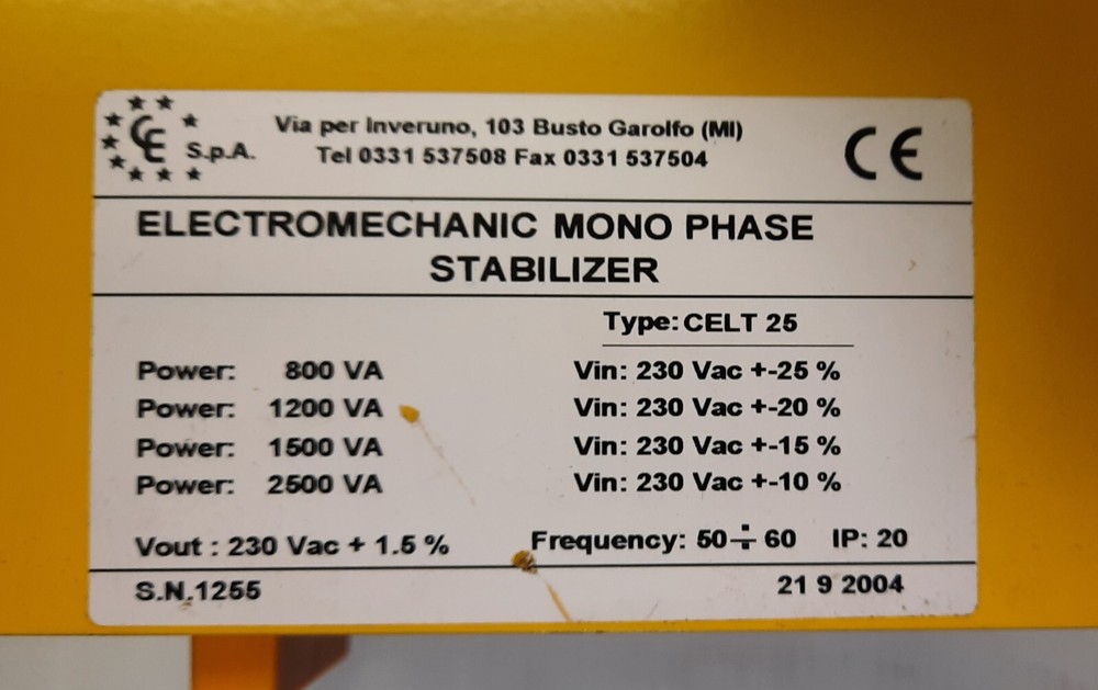 ELT 25 Voltage Stabilizer