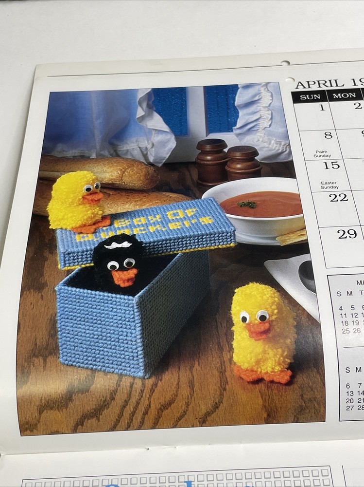 Needlecraft 1990 Plastic Canvas Calendar 12 Designs Pattern