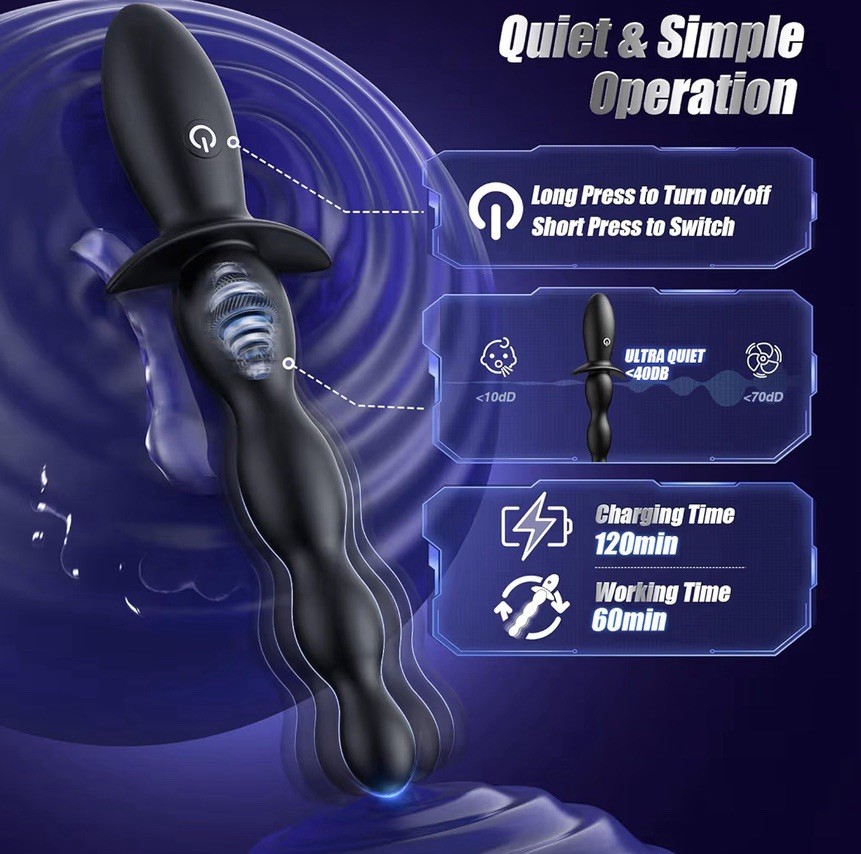 BEISAR Anal Vibrator Beginner-Friendly 10 Vibrating Butt Plug with APP Control