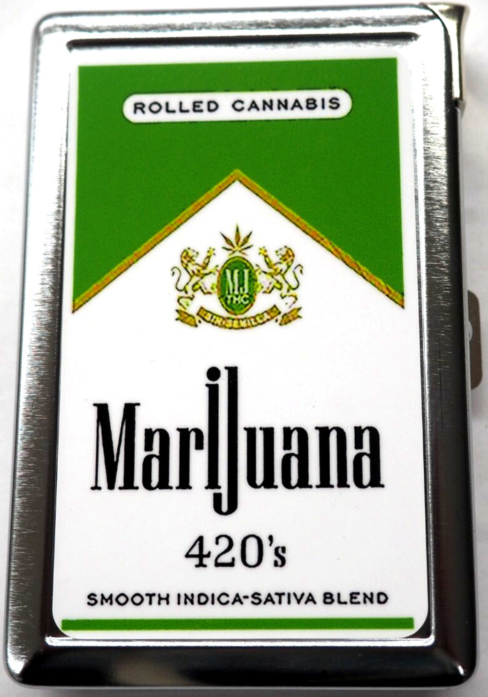 Herb Cigarette Case With Built in Butane Lighter  for 100's