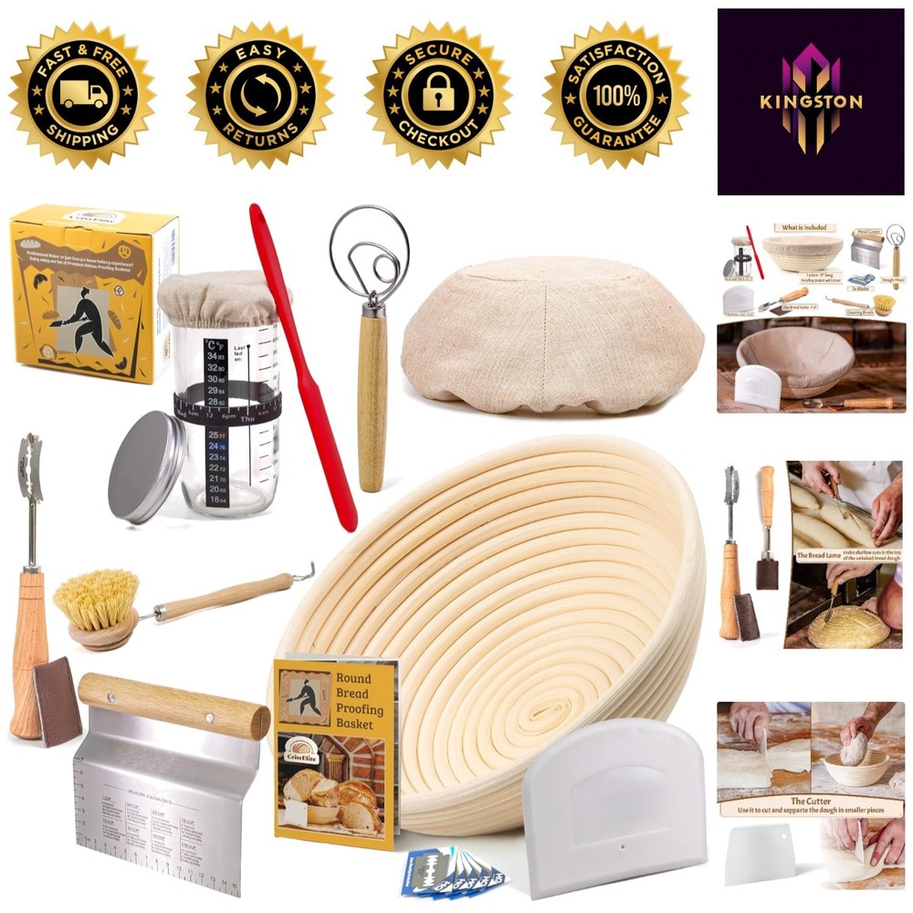 Beginner's Sourdough Starter Kit – Complete Bread Baking Set with Banneton