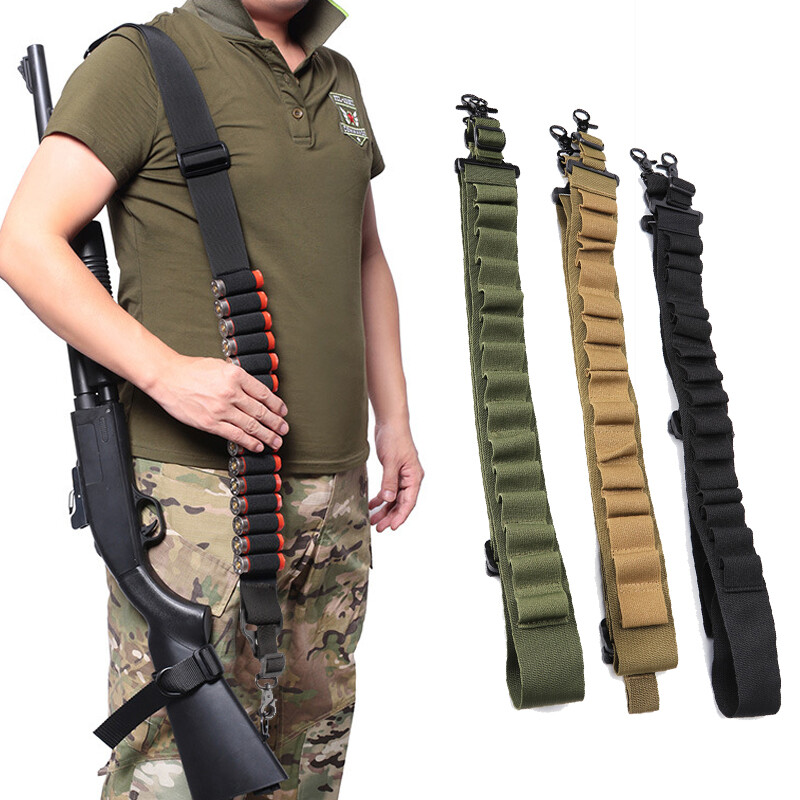 Tactical Shotgun Sling 15 Shell Ammo Holder Bandolier12/20Ga Shotgun Shell Sling