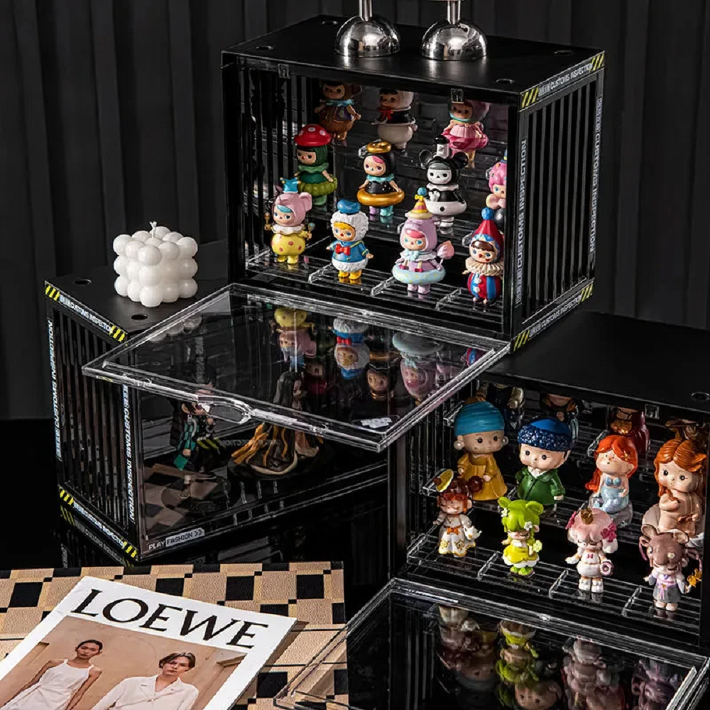 3-Tier Acrylic Display Case Stand Stackable Dustproof Transparent Showcase Box