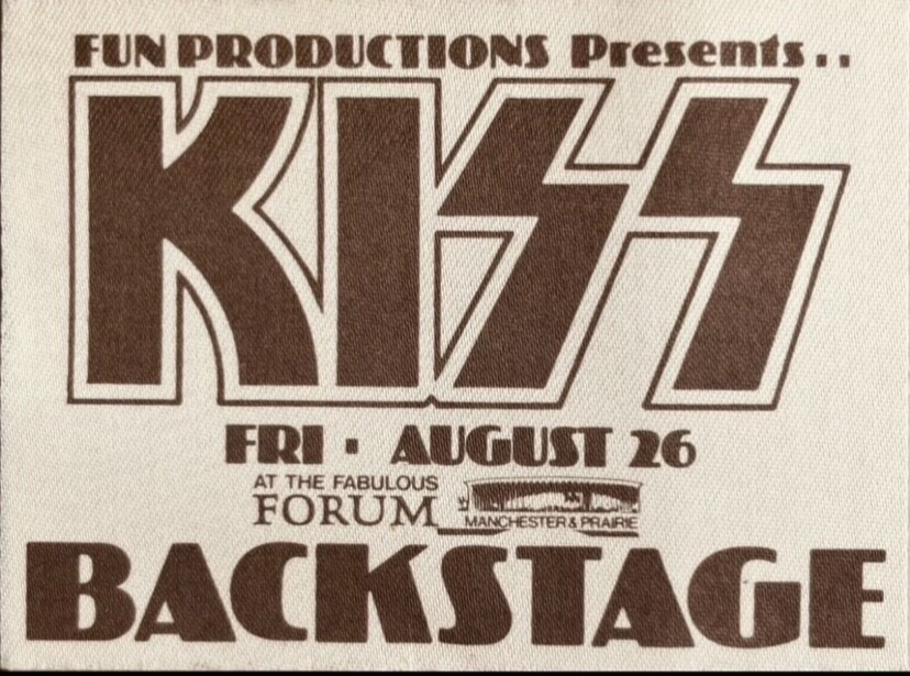 KISS 1977 The Forum Backstage pass