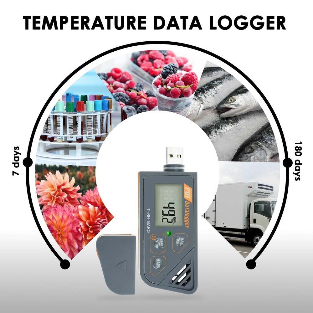 USB Temperature Data Logger Recorder for Temperature Humidity and Atmospheric...