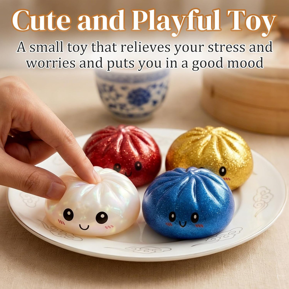 Glitter Dumpling, Glitter Dumpling Squishy with Box (Blue)