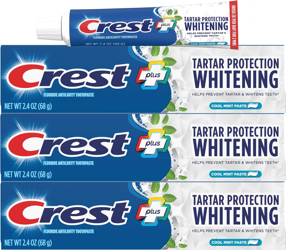 Crest Tartar Protection & Anticavity Toothpaste with Fluoride, Regular Paste,2.4