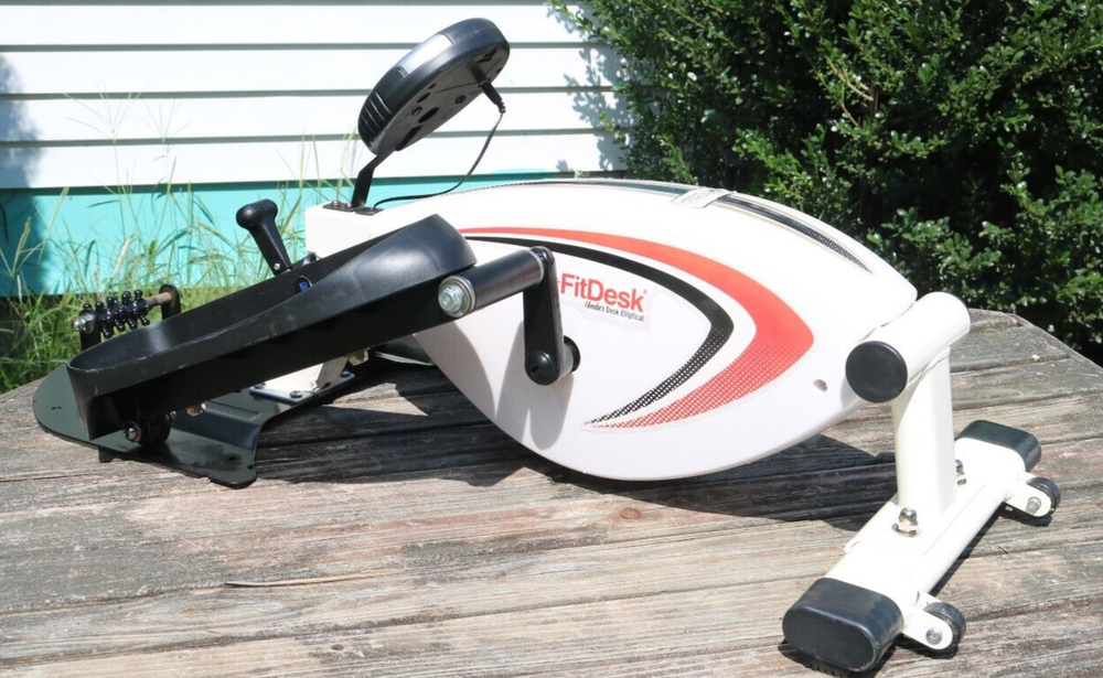 FitDesk Portable Under Desk Elliptical Exercise Machine w Onboard Computer