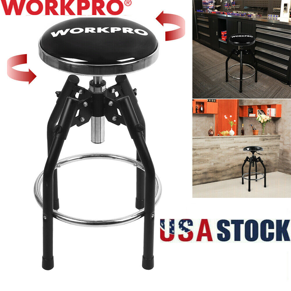 Adjustable 29-34-in Swivel Bar Stool Work Seat Hydraulic Shop Stool 330 LBS Seat