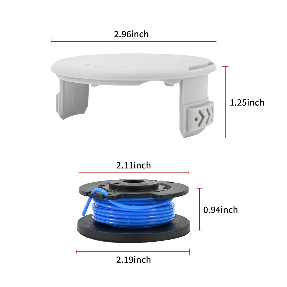 3-Pack For Hart Line Spools With 1* Cap 0.065" Auto Feed String Trimmer 20V 40V