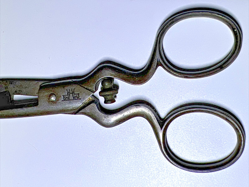 Jos Barnard & Sons Small Scissors Embossed Deer Stag Makers Mark