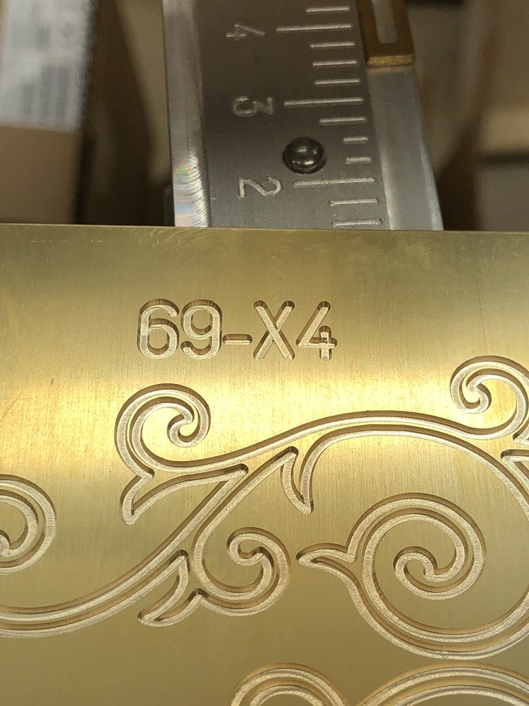 LARGE FLOURISH SCROLL WORK SOLID BRASS ENGRAVING PLATE FOR NEW HERMES FONT TRAY