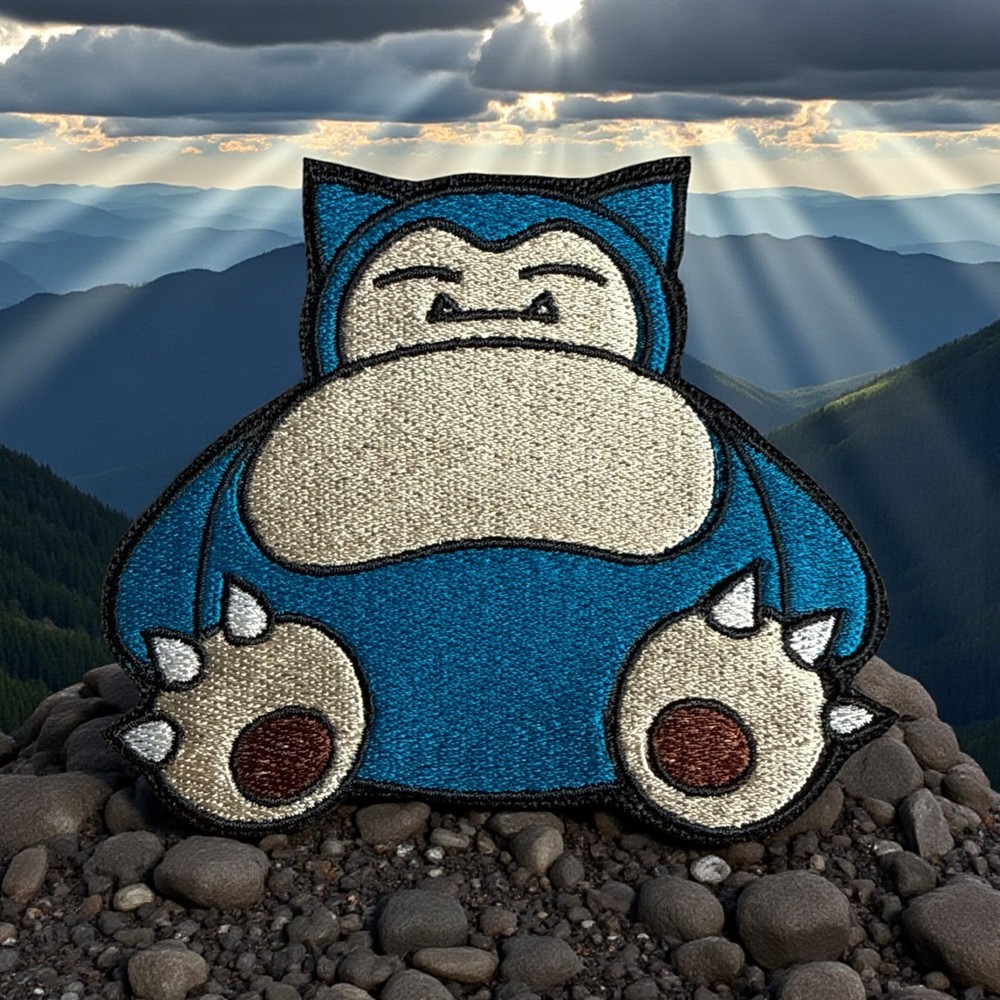 Snorlax Pokemon Embroidery Patch Multi Sizes 2.86" - 4.75"