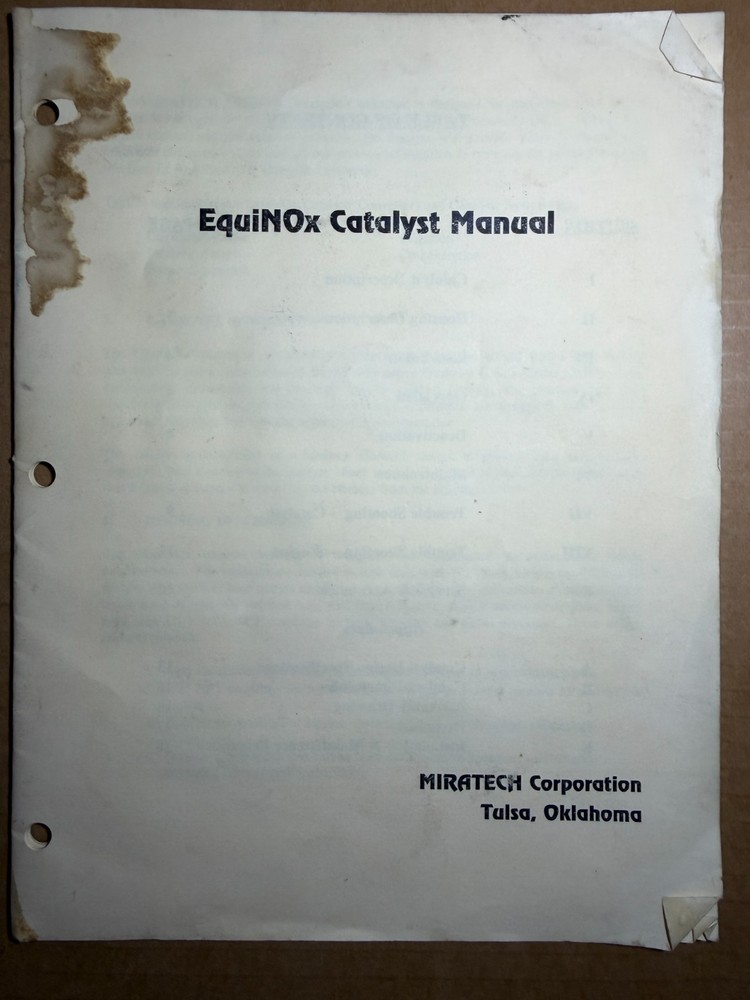 Miratech EquiNOx Catalyst Manual