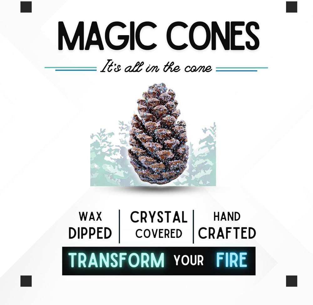 Magic Cones Weekend Bundle: 2 Pine Cones & Fatwood Firestarter Sticks