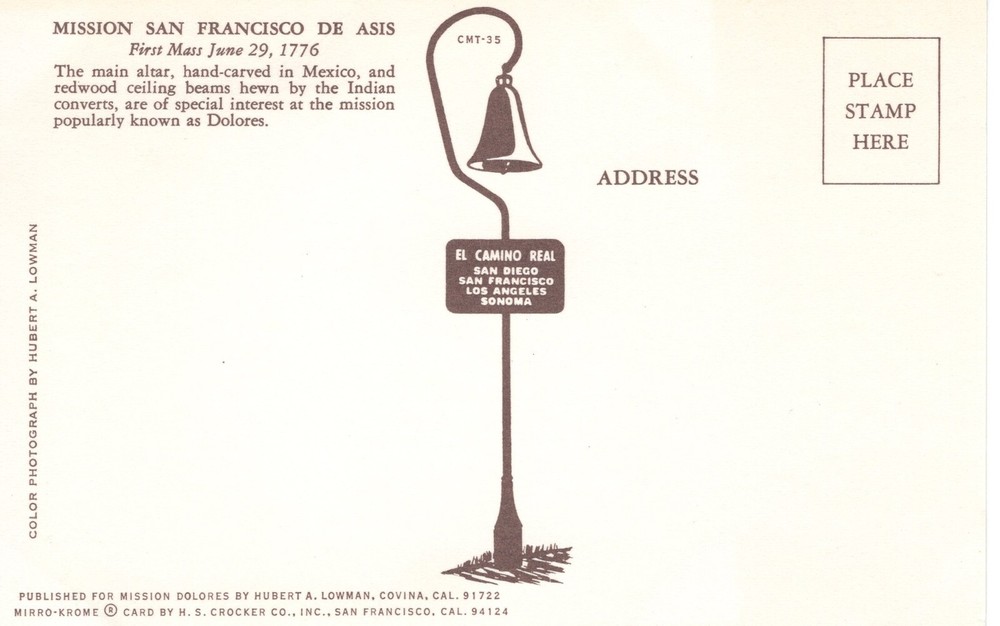 MISSION FRANCISCO DE ASIS, CA - PC6163