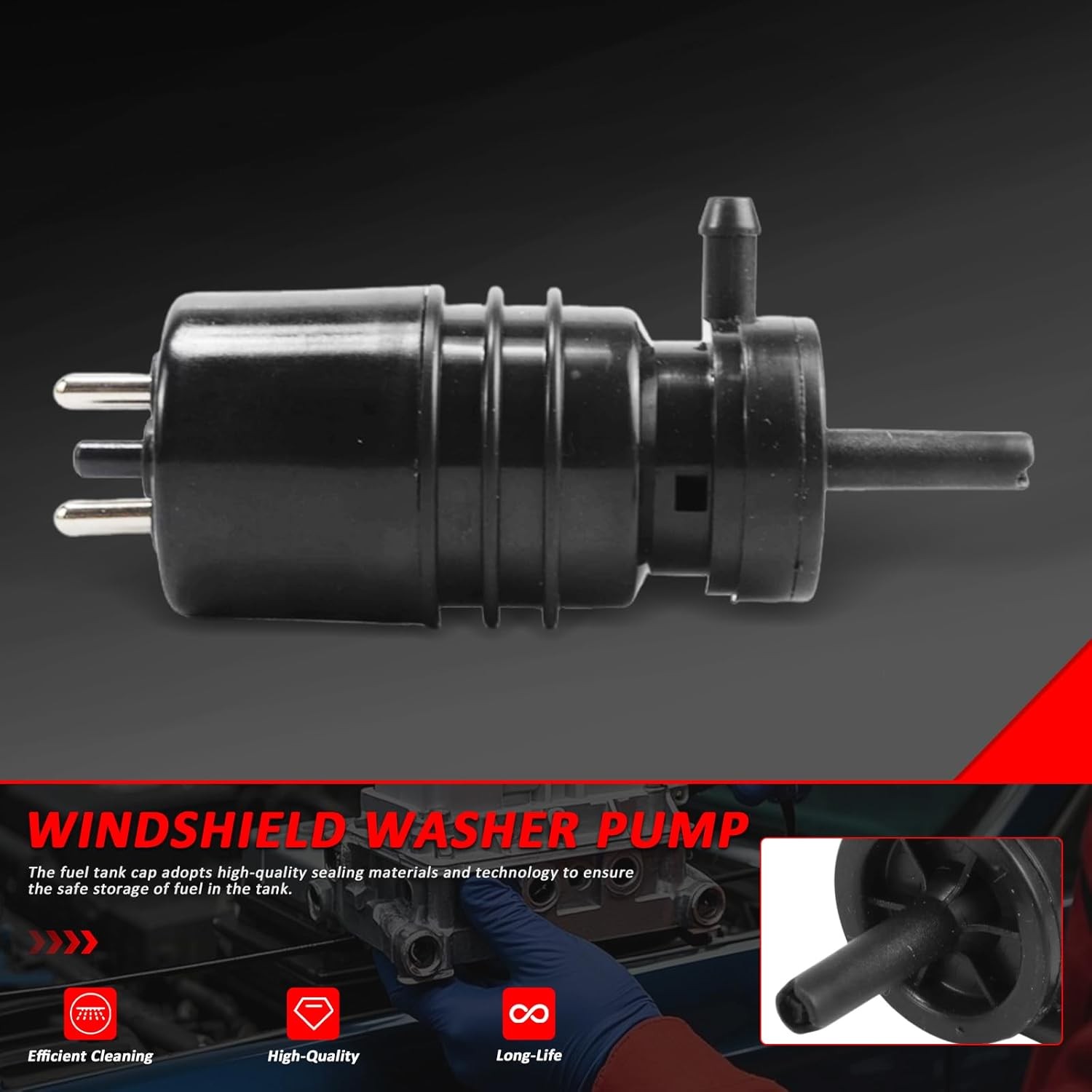 Windshield Washer Fluid Pump 1971-2004 For W201 W124 S202 W202 S124 S210 3feet