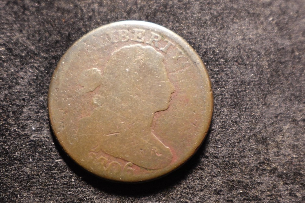 1806 Dated Bold Date Smooth Flan Draped Bust Large Cent NHX