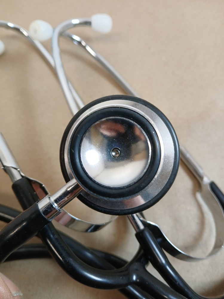 Dual Head Teaching Medical Training Stethoscope Black