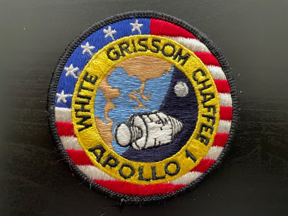 Authentic Vintage NASA Apollo 1 White Grissom Chaffe Embroidered Patch