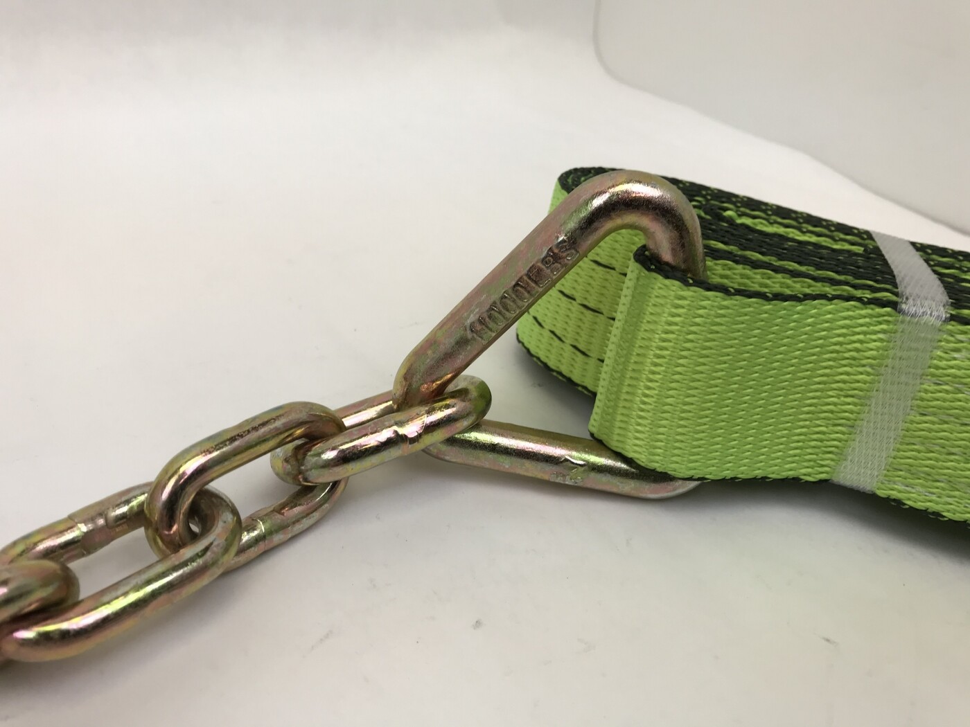 8 pt Kit 14 Hi-VIZ TECNIC Webbing Rollback / Flatbed Car Tie-Down w/ Chain Tails