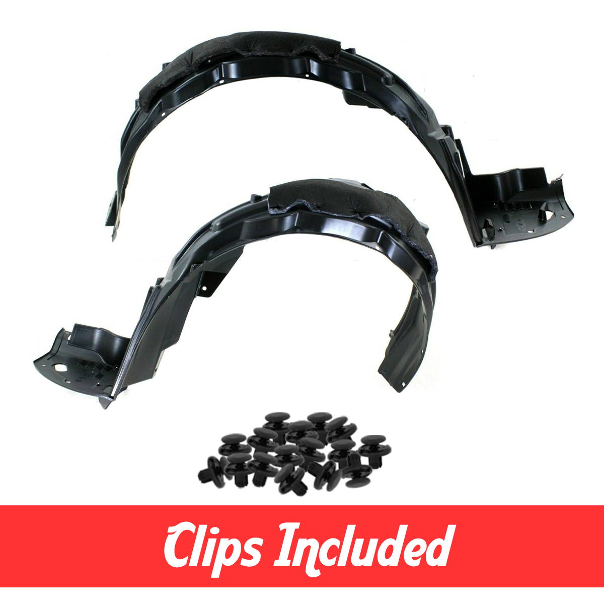 Front Fender Liner Set w/ Clips For US Built 2008-2012 Honda Accord Sedan