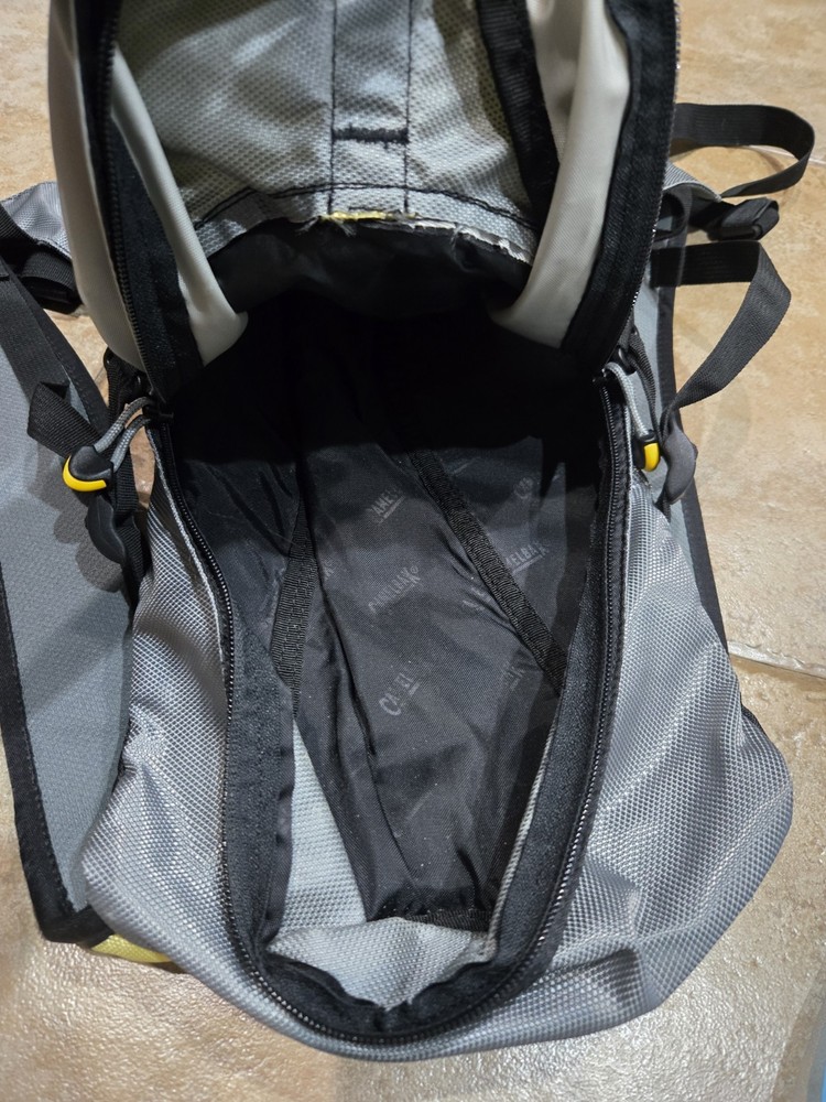 CAMELBAK Fourteener Backpack Yellow Grey Hydration Pack Hiking 3L Bladder EUC