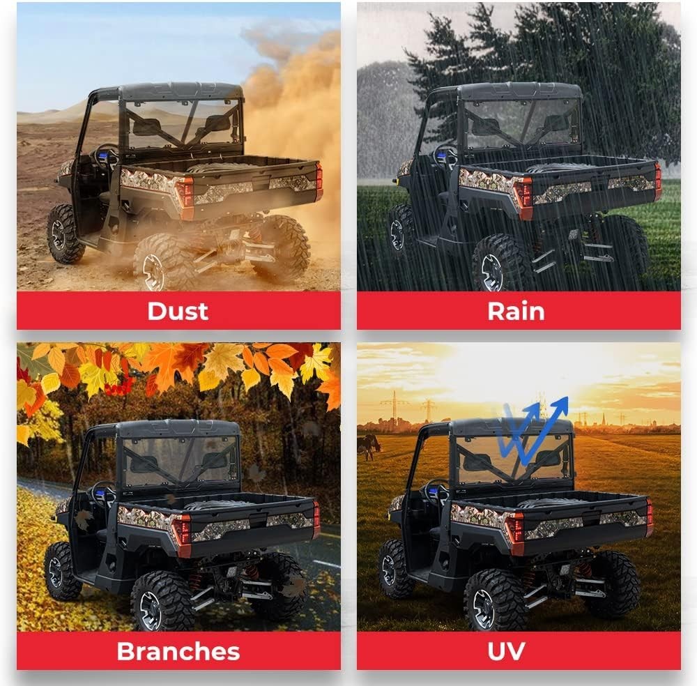 Hard Coated Rear Window, Pre-installed Back Windshield Compatible with Polari...