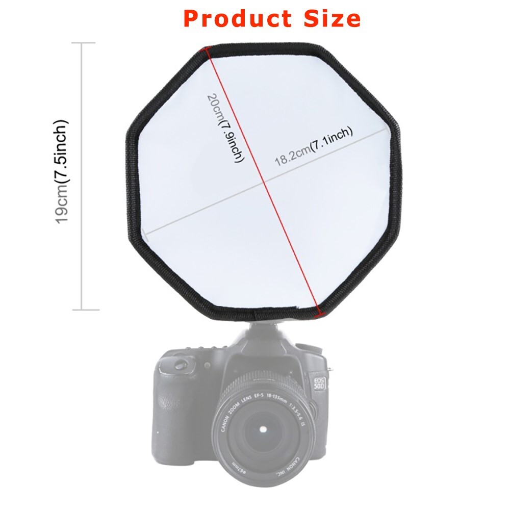 New Camera Softbox Nonwoven Octagonal 20cm Foldable Flash Light Diffuser Softbox