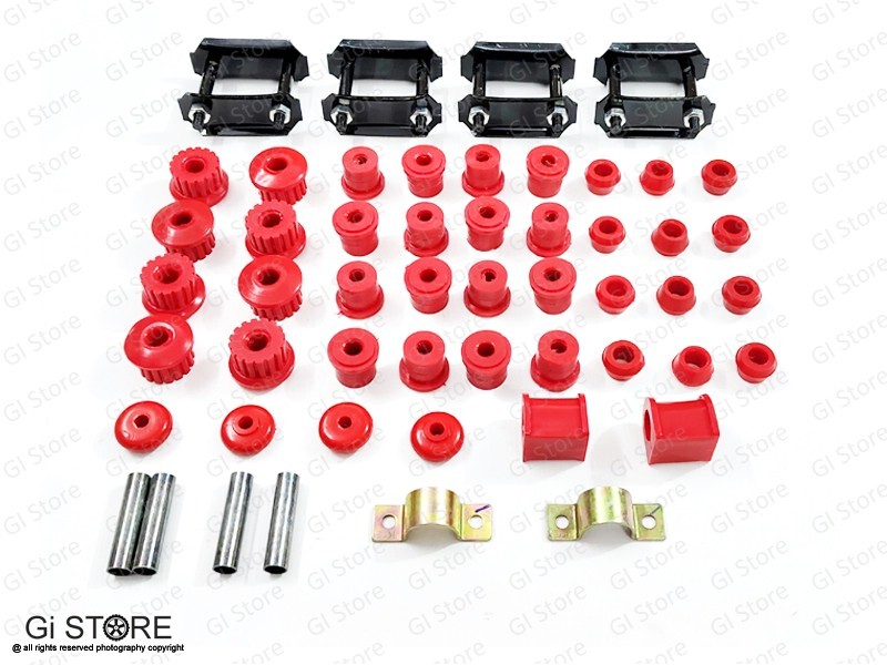 Suzuki Samurai Complete Polyurethane Suspension Leaf Spring Bushing Kit-Spl RED