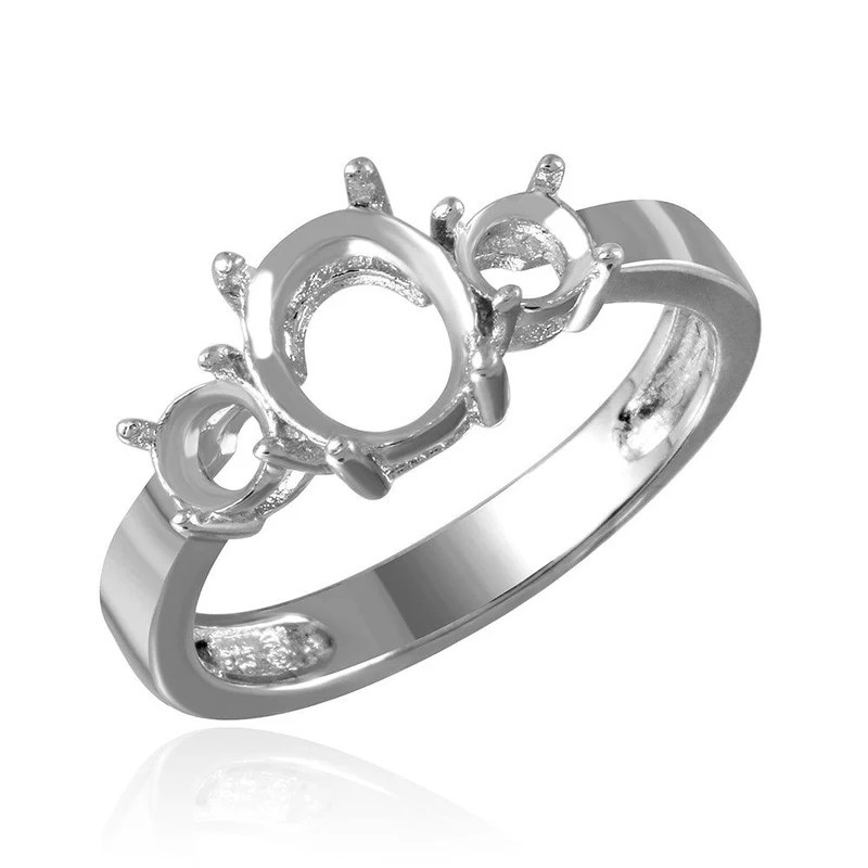 Oval Cut 7x5mm Ring Setting 925 Sterling Silver, Semi Mount Engagement Ring