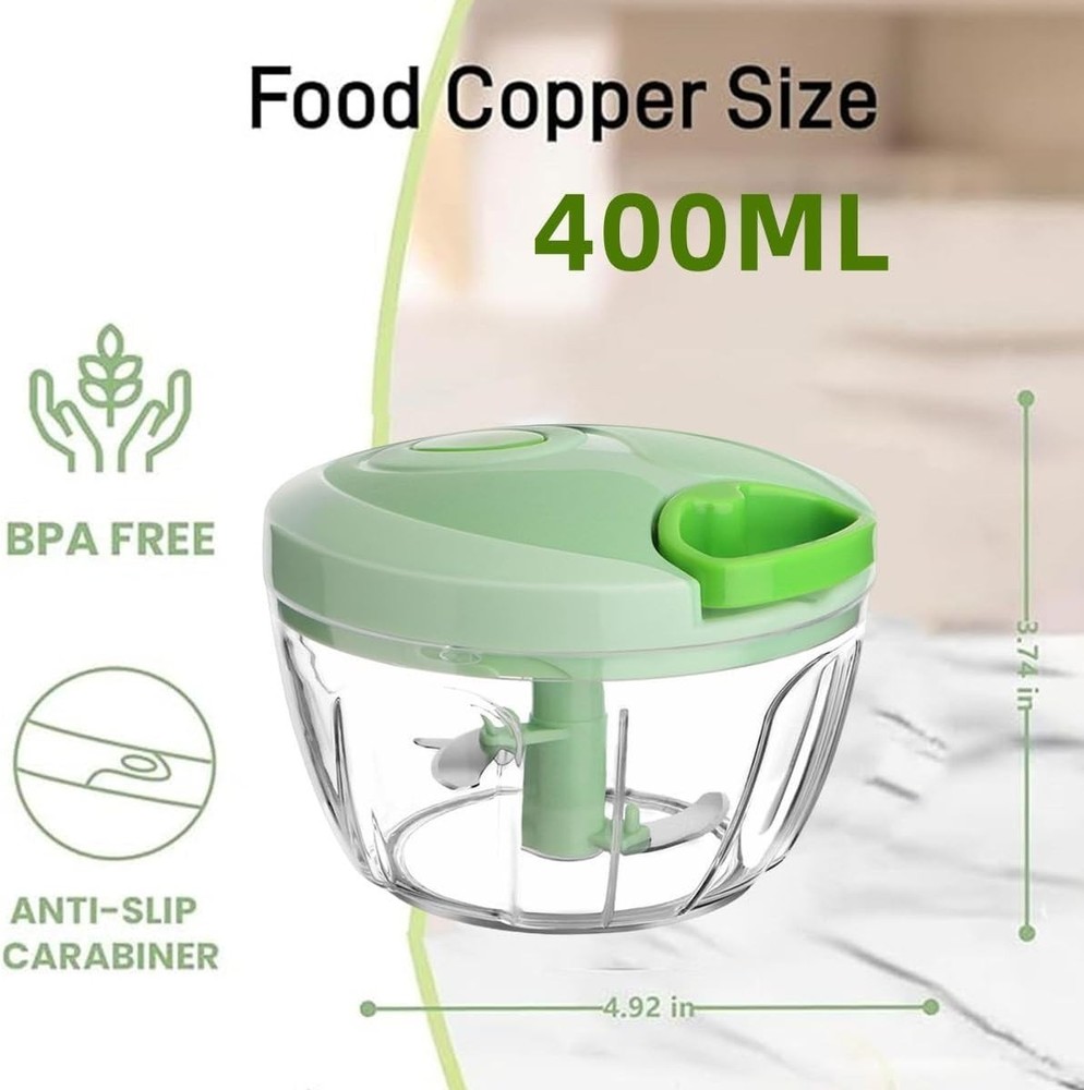 Vegetable Chopper Manual Food Chopper W/ Container Hand Pull String Veggie