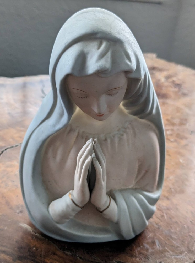Ceramic Bisque Praying Mary Madonna 6"