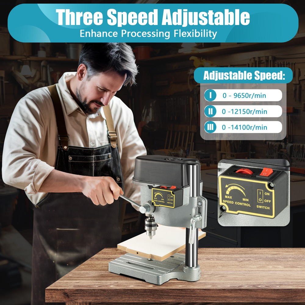 Bench Drill Press Stand 340W Mini Electric Bench Drilling Machine Drill Chuck US