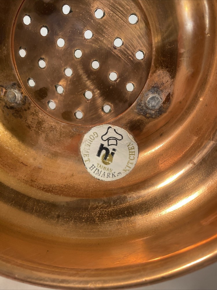 Himark Taiwan copper plated colander brass handles