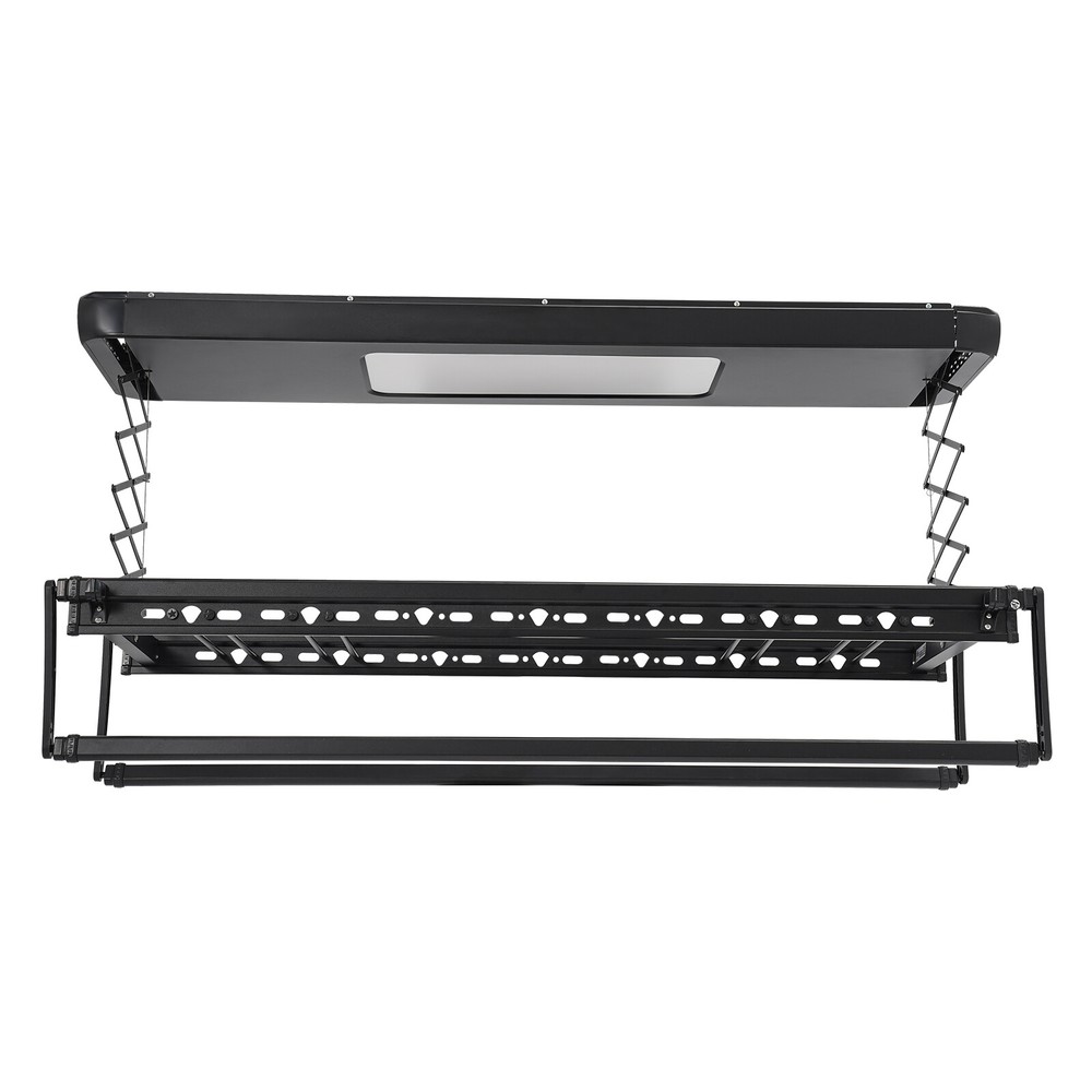 Electric Retractable Airing Rack with 8 Rods, Remote Control & LED Light