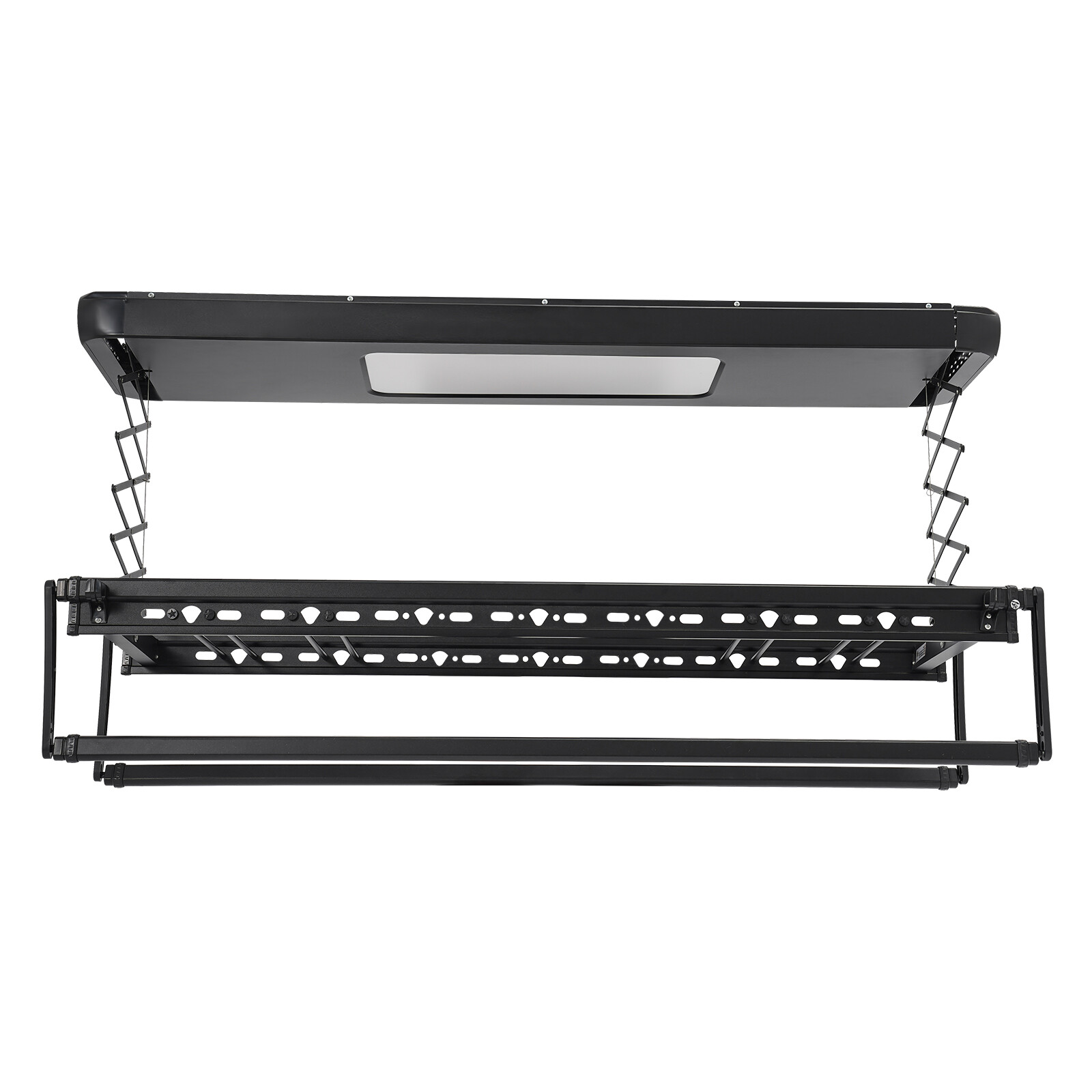 Wall and Ceiling Clothesline, Electrical Drying Rack w/ 8 Rod & Light Up Lamps