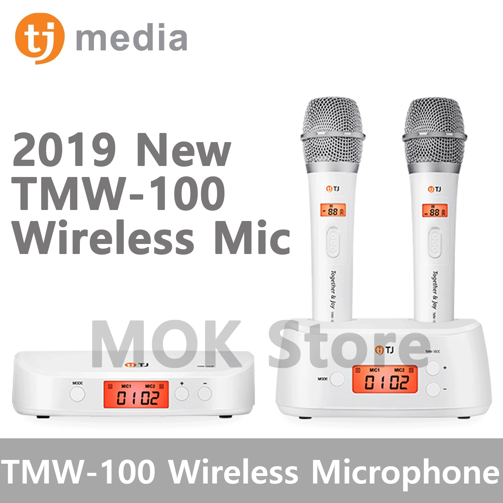TJ Taijin Media TMW-100 Wireless Microphone 2pcs Set White Colors Free Fedex