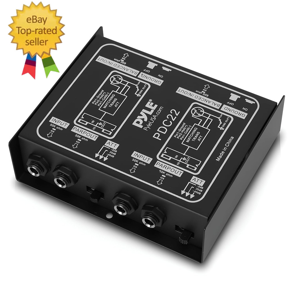 -PRO Premium Direct Injection Audio Box - Passive DI Unit Hum EliminatorW/ Input