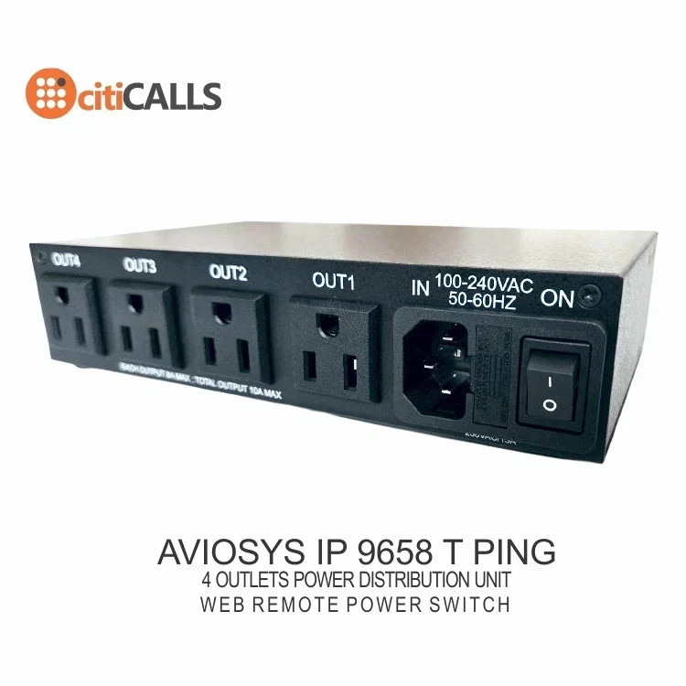 Aviosys IP9658T 4 Port Web Power Network Switch Controller Distribution Unit
